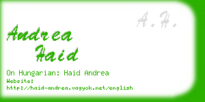 andrea haid business card
